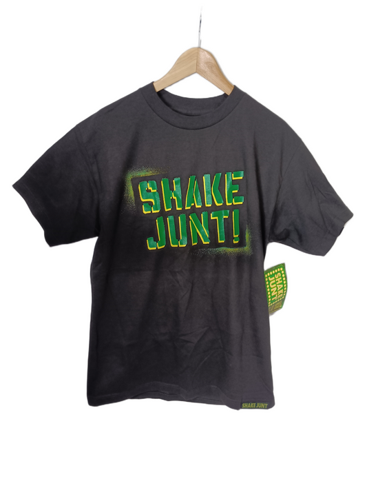 Shake Junt Spray Stencil Logo Black Green Yellow Mens Size M S/s Vintage Shirt