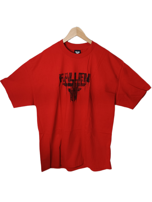 Fallen Drip Logo Black Red Mens Size XL S/s Vintage Shirt