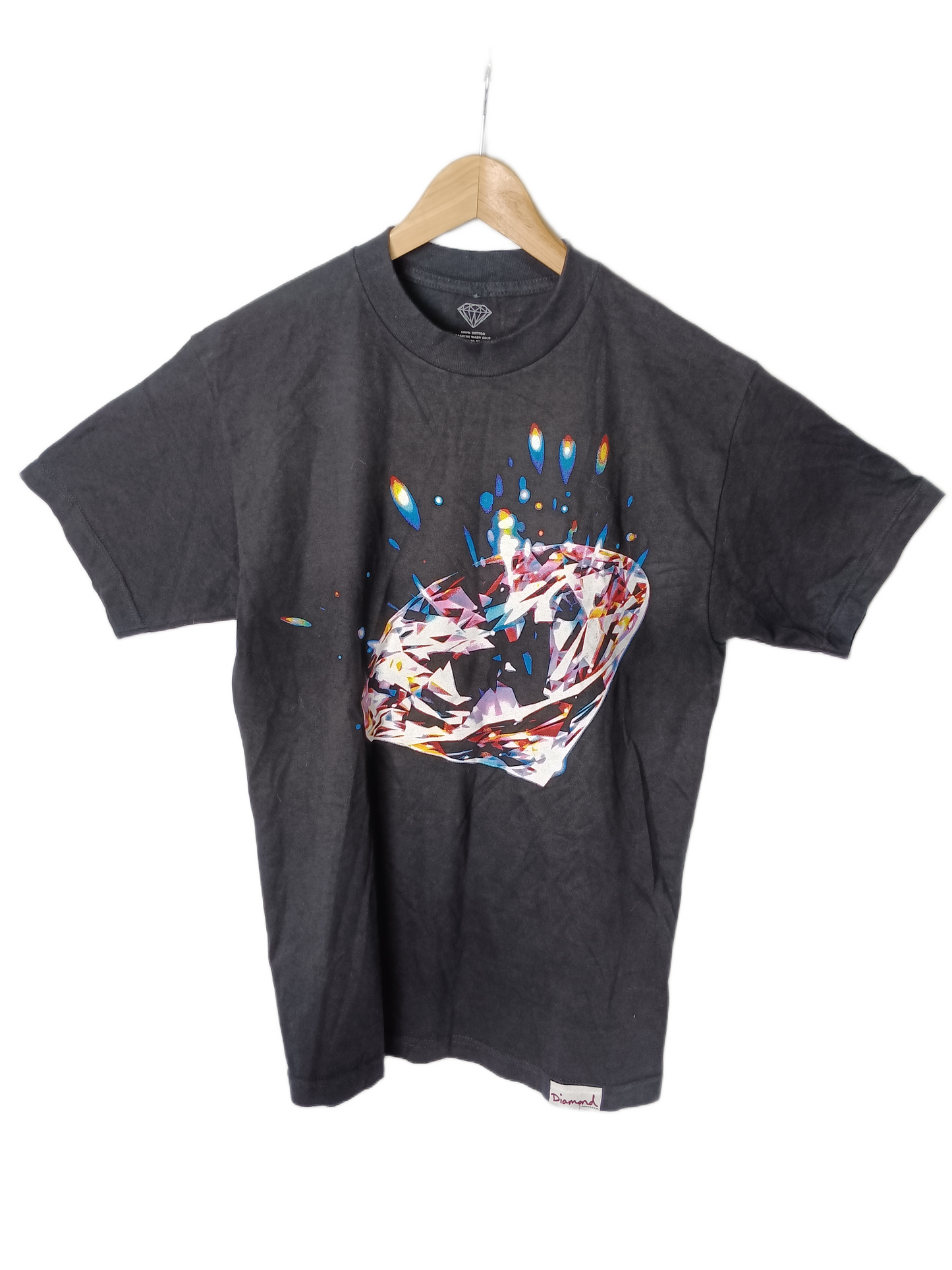 Diamond Drip Black Multi Mens Size M S/s Vintage Shirt