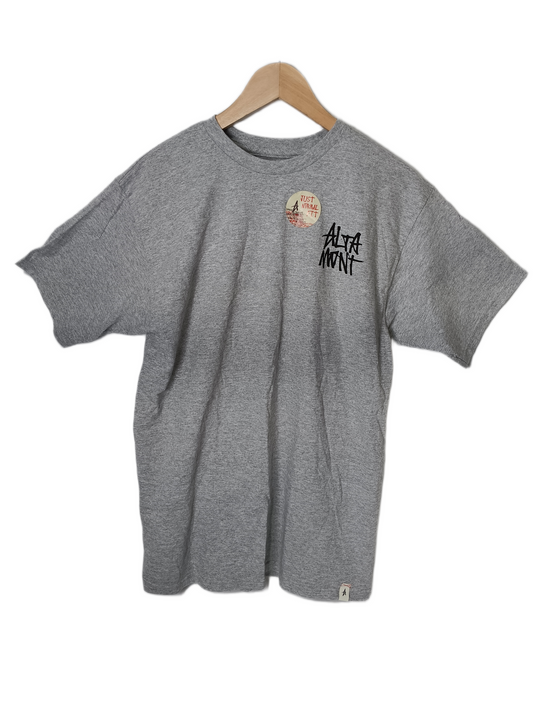 Altamont Altamont Chest Logo Heather Grey Black Normal Fit Mens Size M S/s Vintage Shirt