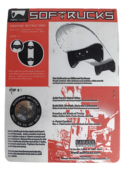 Softrucks Skateboard Practice Trucks Black Vintage Rubber Practice Trucks Hardware Included