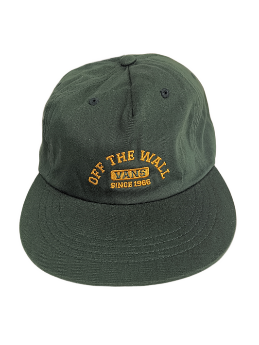 Vans Hamet Unstructured Off The Wall Since 1966 Kelly Green Gold One Size Fits All Vintage Snapback Hat 2006