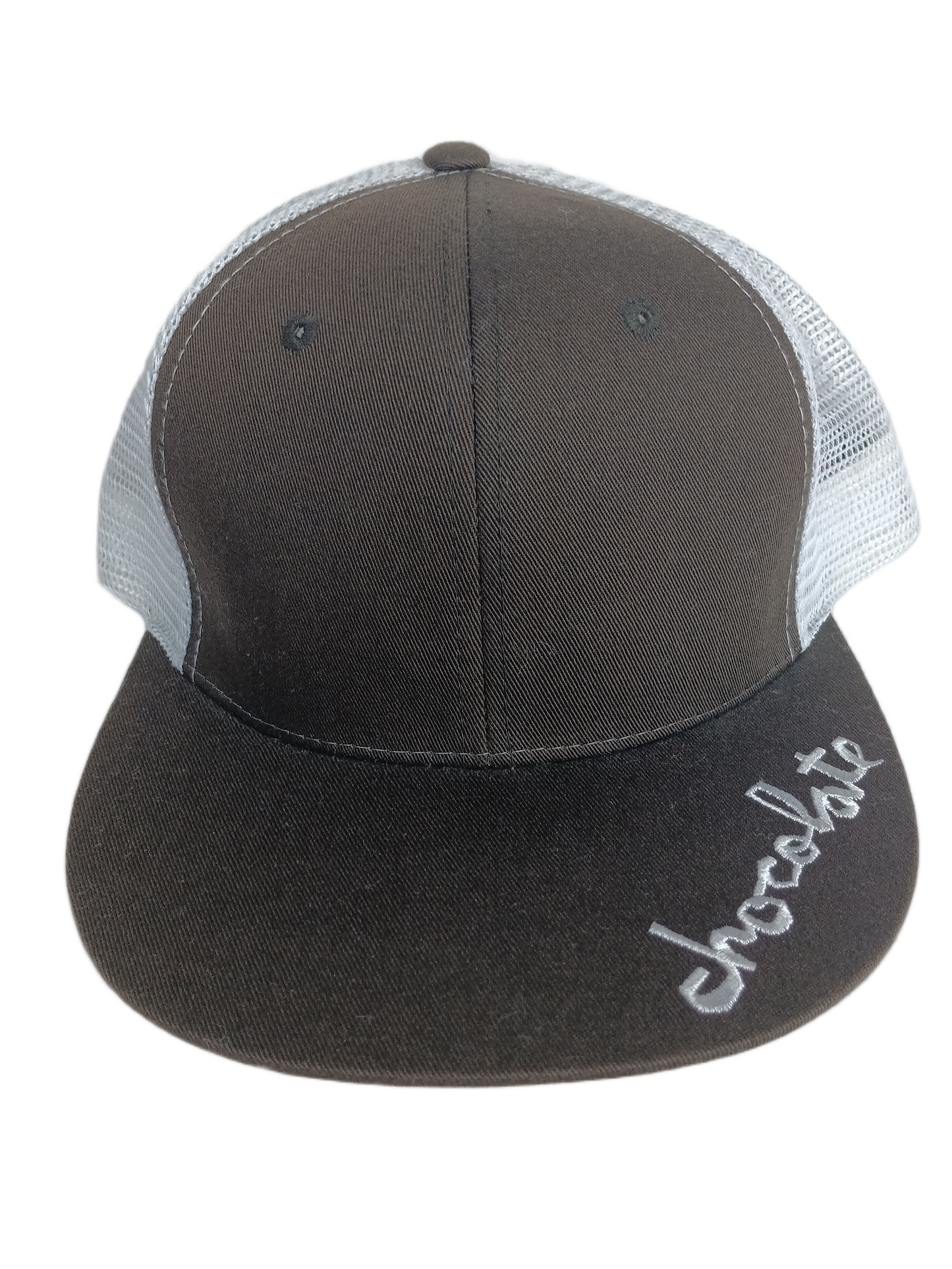 Chocolate Brown White Mesh Silver Chocolate Logo On Bill One Size Fits All Vintage Snapback Trucker Hat