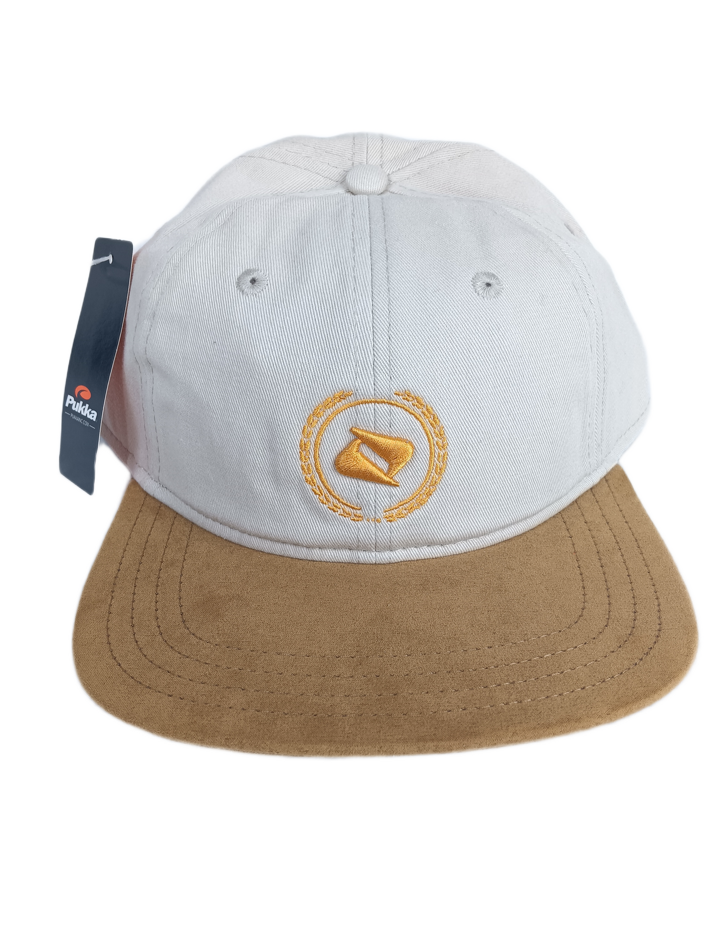 Boost Mobile Boost Mobile Logo Gold Off White Brown Leather Bill One Size Fits All Vintage Pukka Snapback Hat