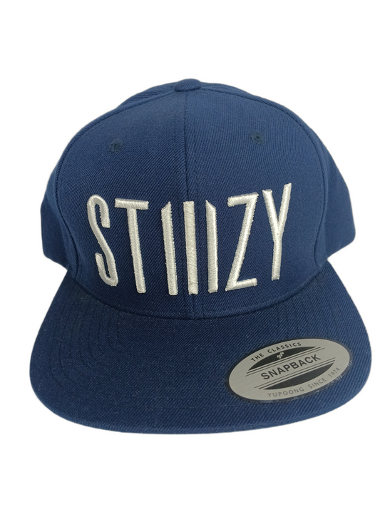 Stiiizy Large Stiiizy Logo Silver Navy One Size Fits All Vintage Snapback Hat