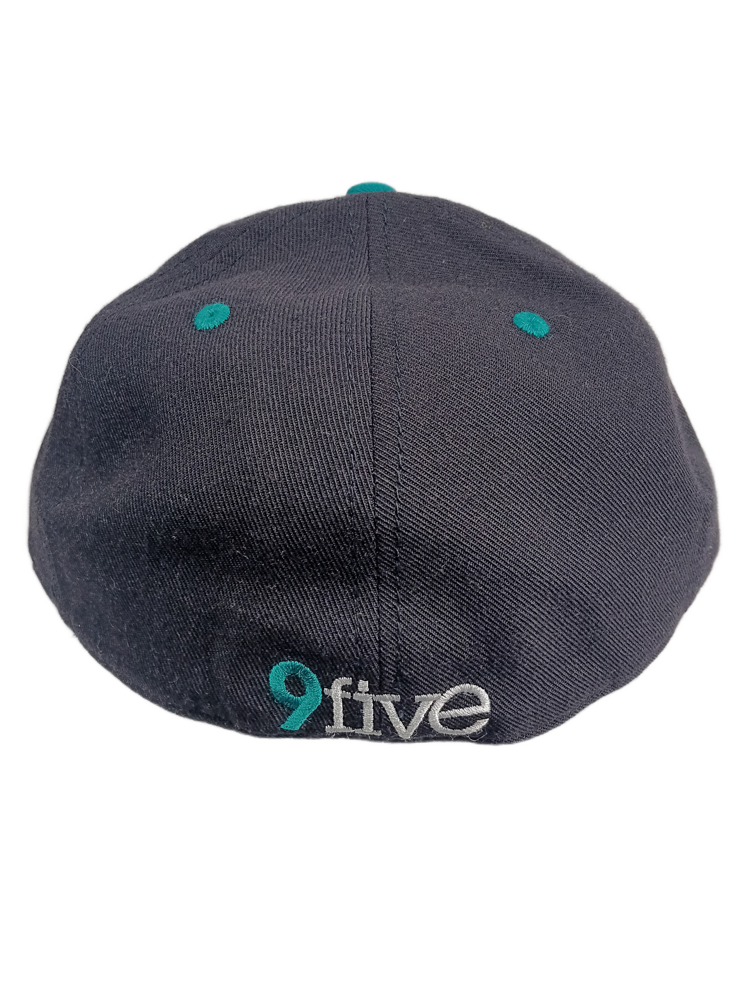 9Five Turquoise White Black 95 Logo Size 7 1/ Vintage Fitted Hat