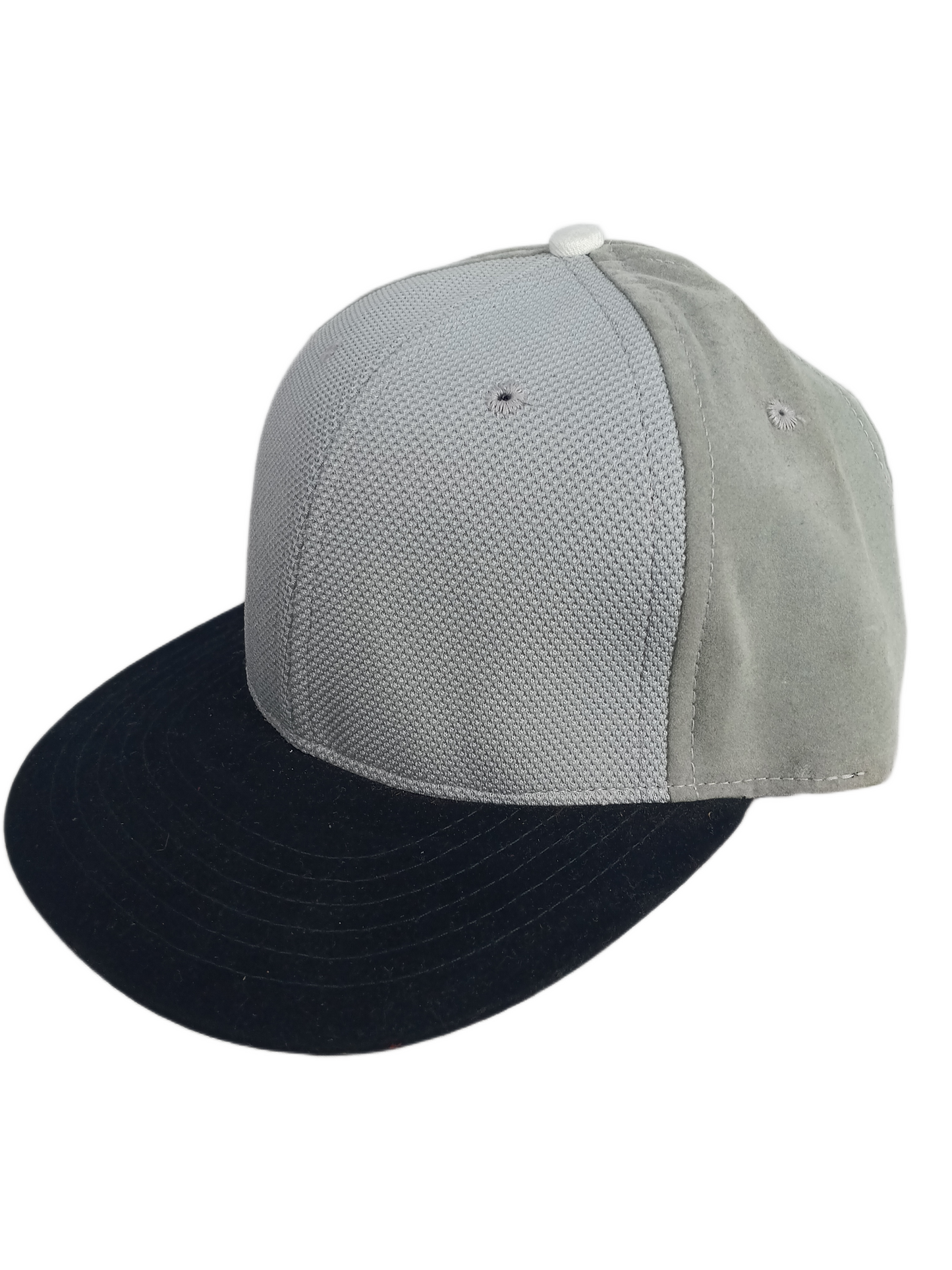 Quintin & Co. No Logo Textured Grey Front Panel Black Felt Brim One Size Fits All Vintage Snapback Hat