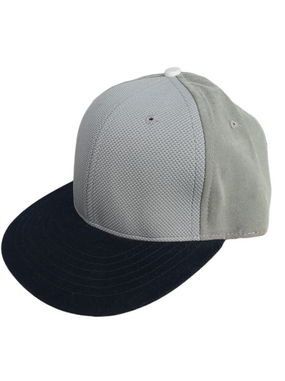 Quintin & Co. No Logo Textured Grey Front Panel Black Felt Brim One Size Fits All Vintage Snapback Hat