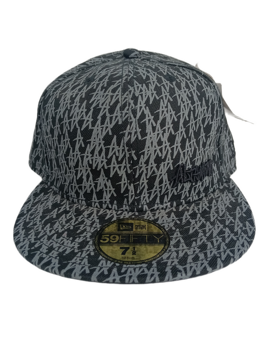 Altamont Signature Custom All Over Print Black Grey Thick Altamont Side Patch Size 7 1/2 59.6cm Vintage Fitted Hat