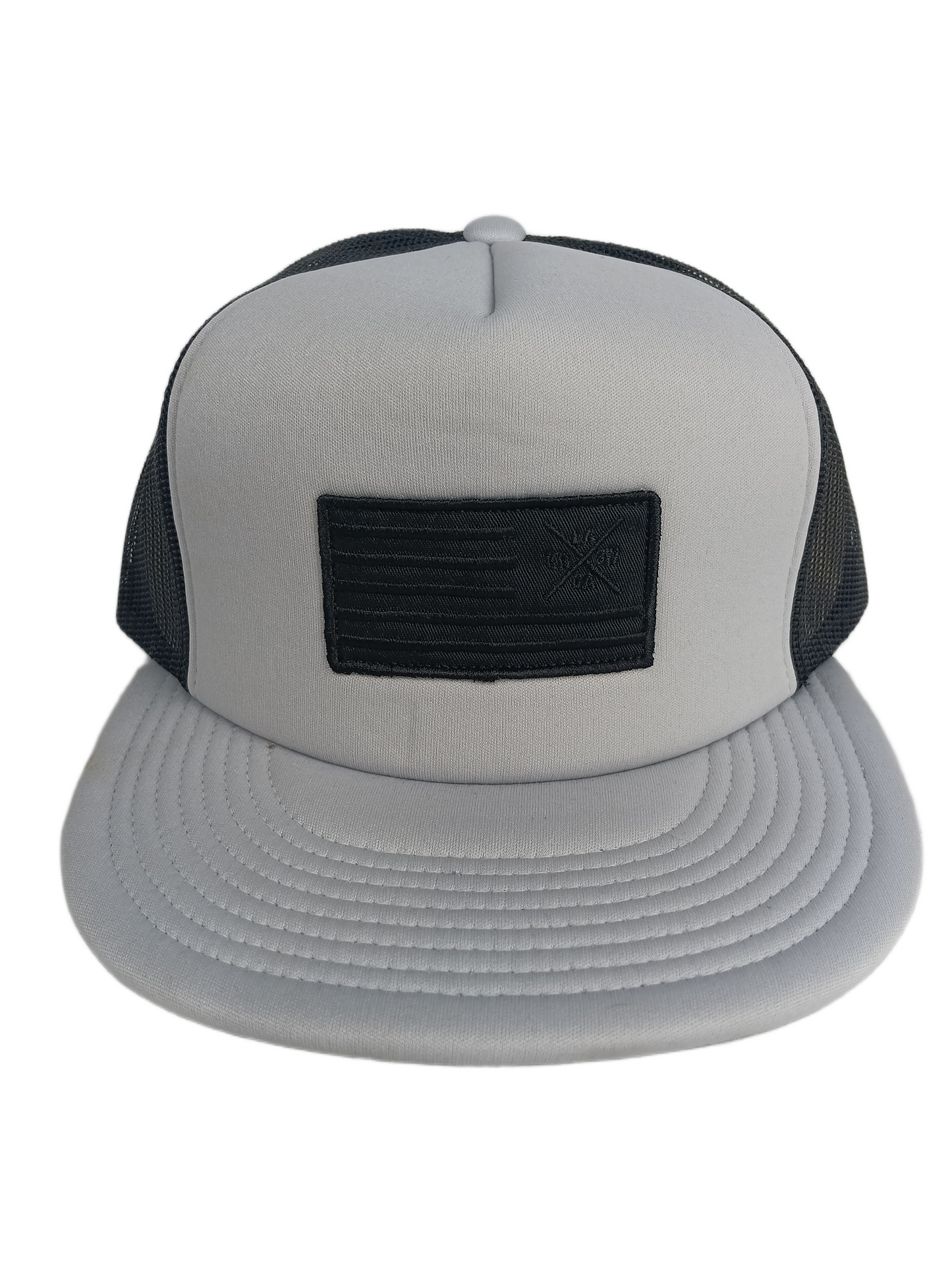 Krew Kr3w Flag Off White Black Mesh Krew LA Collage Under Bill One Size Fits All Vintage Snapback Trucker Hat