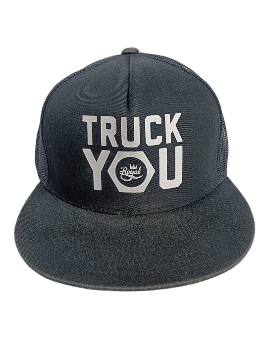 Royal Truck You White Black Mesh One Size Fits All Vintage Snapback Hat