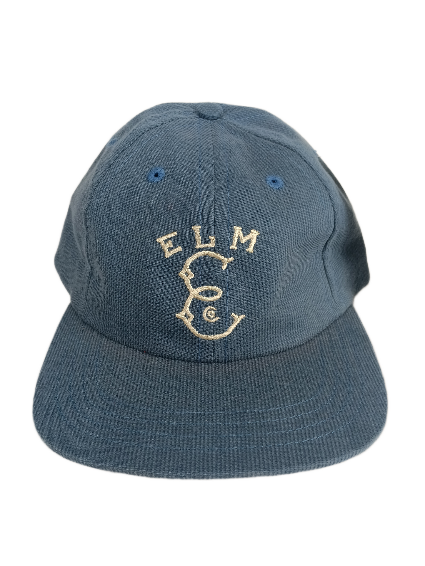 Elm E L M Initials Italic E Blue White One Size Fits All Vintage Strapback Hat