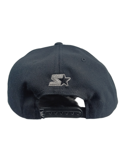 Supra X Starter Supra Text & Crown Thick Patch Whie Black Silver One Size Fits All Vintage Snapback Hat