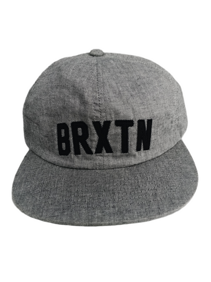 Brixtion BRXTN Grey Black One Size Fits All Vintage Leather Strapback Yupoong Hat