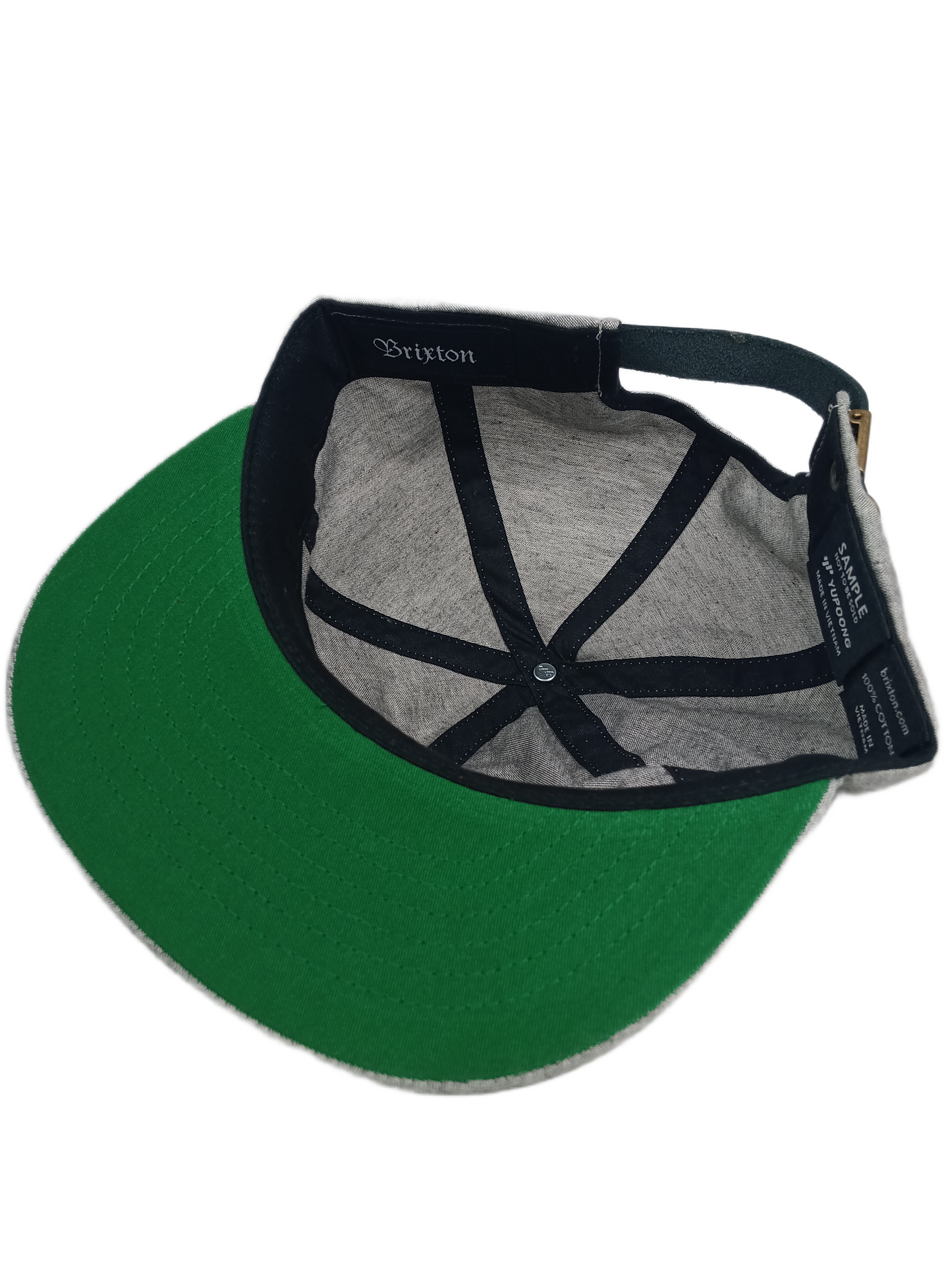 Brixtion BRXTN Grey Black One Size Fits All Vintage Leather Strapback Yupoong Hat