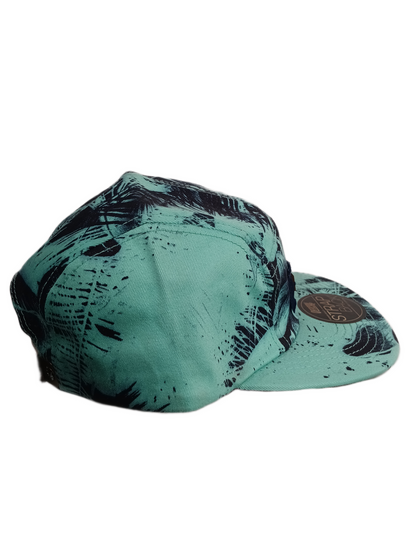 Official Odyessy Bamboos Turquoise Blue One Size Fits All Vintage Leather Strapback 5 Panel Hat