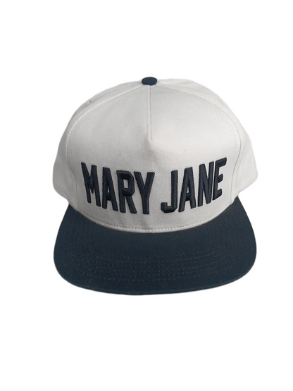 Primitive Mary Jane Black White Leaves Green Under Bill One Size Fits All Vintage Snapback Hat