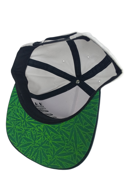 Primitive Mary Jane Black White Leaves Green Under Bill One Size Fits All Vintage Snapback Hat