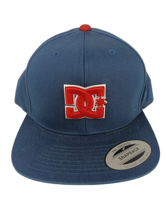 DC Snappy DC Logo Navy Red White One Size Fits All Vintage Yupoong Snapback Hat 2001