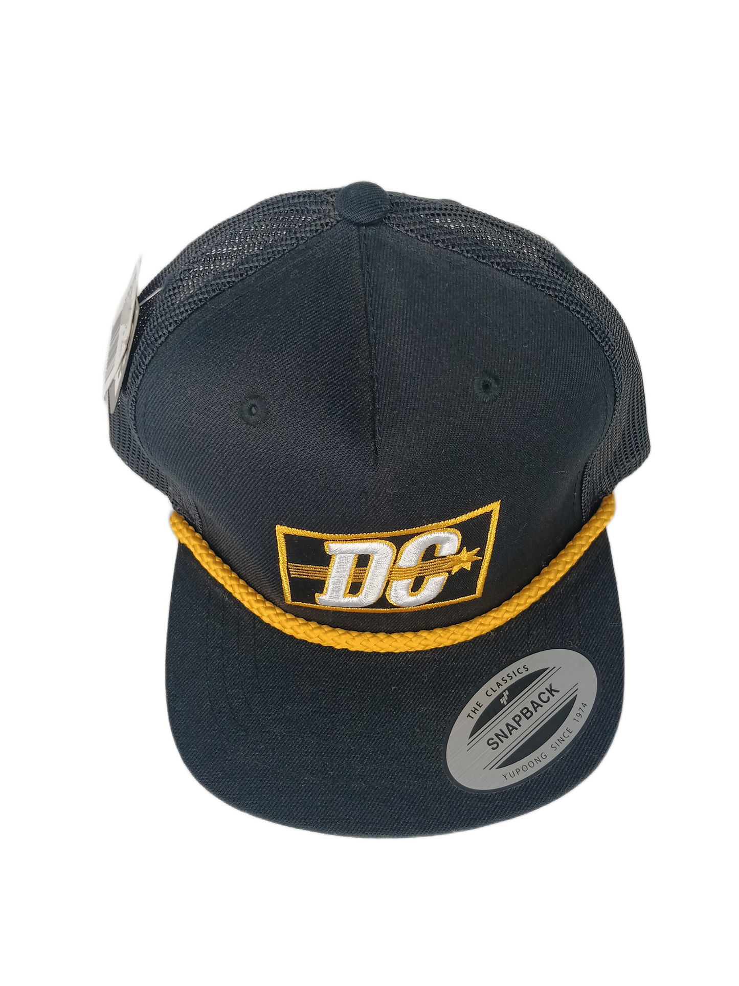 DC Slasher Black Gold Yellow One Size Fits All Vintage Yupoong Snapback Hat