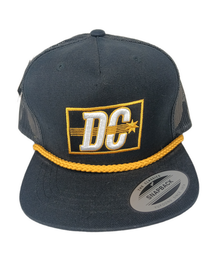 DC Slasher Black Gold Yellow One Size Fits All Vintage Yupoong Snapback Hat