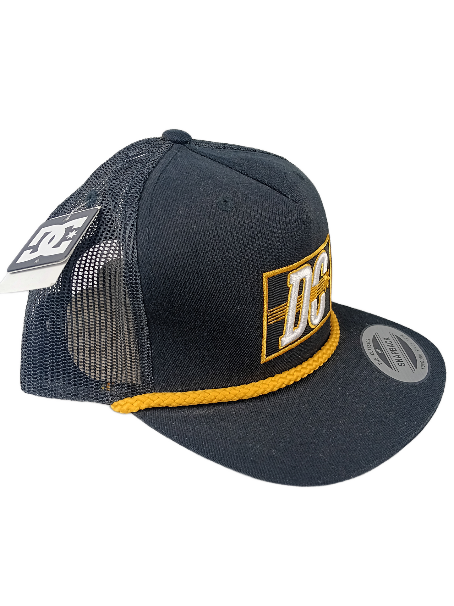 DC Slasher Black Gold Yellow One Size Fits All Vintage Yupoong Snapback Hat