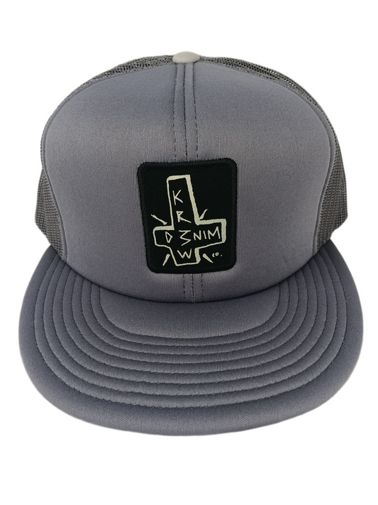 Krew Kr3w Denim Black Grey Mesh One Size Fits All Vintage Snapback Hat