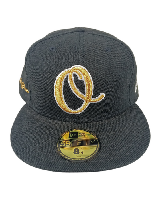 Kayo Corp Official X New Era 59Fifty Black Gold White Size 8 1/4 66cm Vintage Fitted Hat