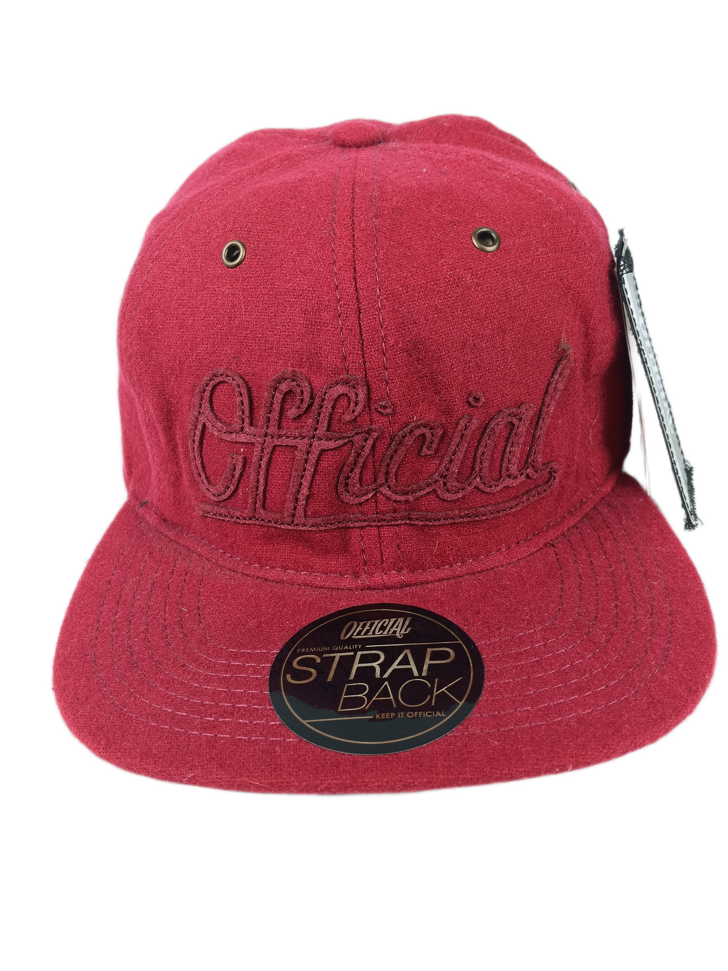 Official John Cardiel Premium Edge Burgundy Felt Red With Removable Mesh Backing Option One Size Fits All Vintage Leather Strapback Hat