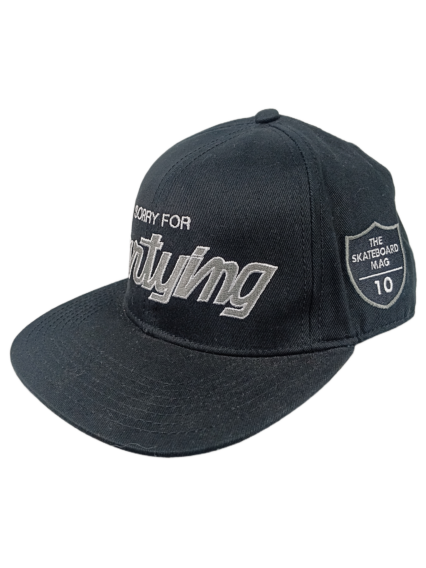 Official X The Skateboard Mag HWY 10 Patch Black White Silver One Size Fits All Vintage Snapback Hat