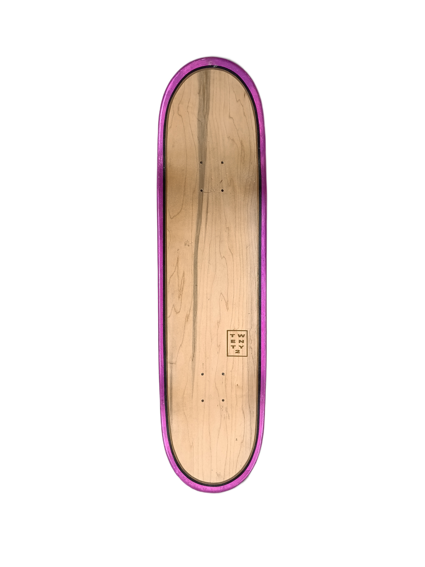 Berrics X Twenty2 Woodgrain Wet Chrome Pink Silver Size 8.5" Vintage NOS Deck
