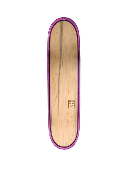 Berrics X Twenty2 Woodgrain Wet Chrome Pink Silver Size 8.5" Vintage NOS Deck
