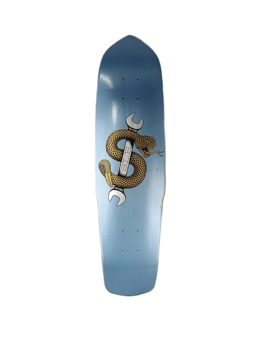 SLB Sal Barbier Snake With Wrench Metallic Blue Silver Gold Size 8.01" Vintage NOS Shaped Cruiser Deck