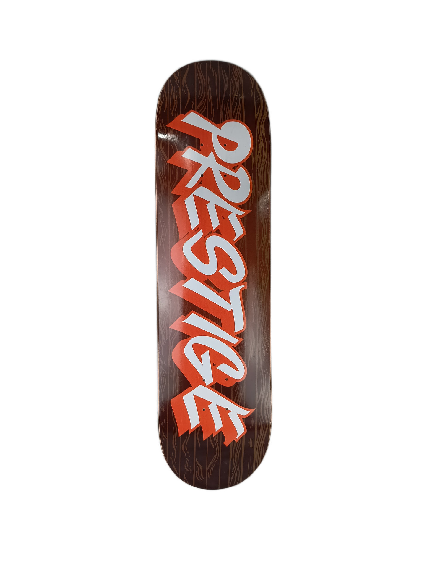 Prestige Woodgrain Brown Red White Size 8.25" Vintage NOS Deck