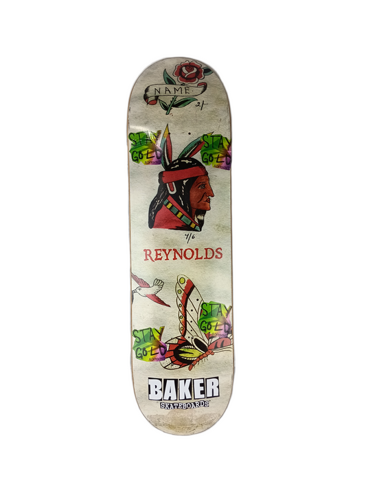 Baker Andrew Reynolds Native Chief Stickered But Not Skated Size 8.4" Vintage NOS Deck
