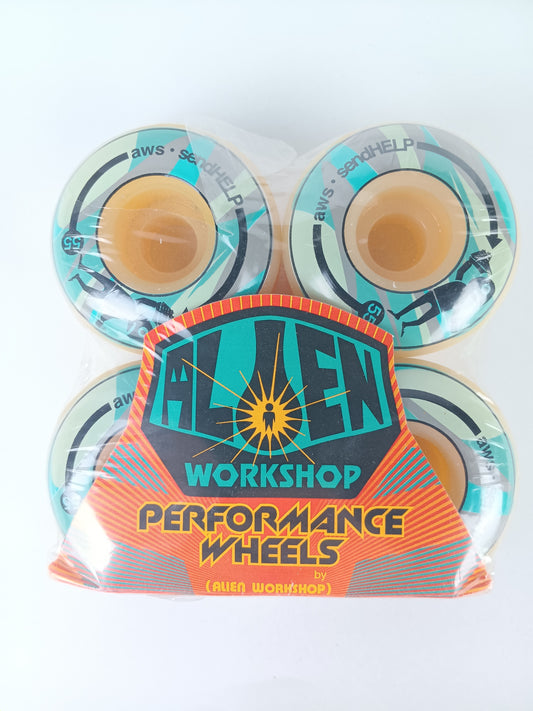 Alien Workshop Send Help Teal Grey Black Size 55MM Vintage NOS Wheels
