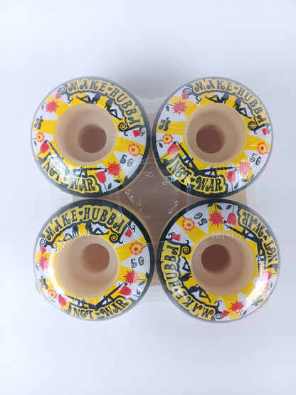 Hubba Wheels Make Hubba Not War White Black Red Yellow Size 50MM Vintage NOS Wheels