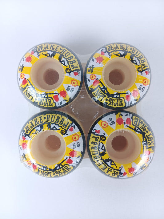 Hubba Wheels Make Hubba Not War White Black Red Yellow Size 50MM Vintage NOS Wheels