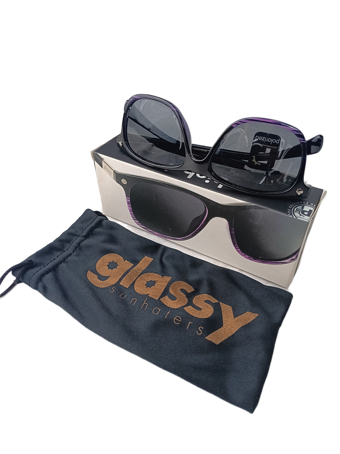 Glassy Brandon Biebel Signature Sunhaters Purple Black Polarized Sunglasses