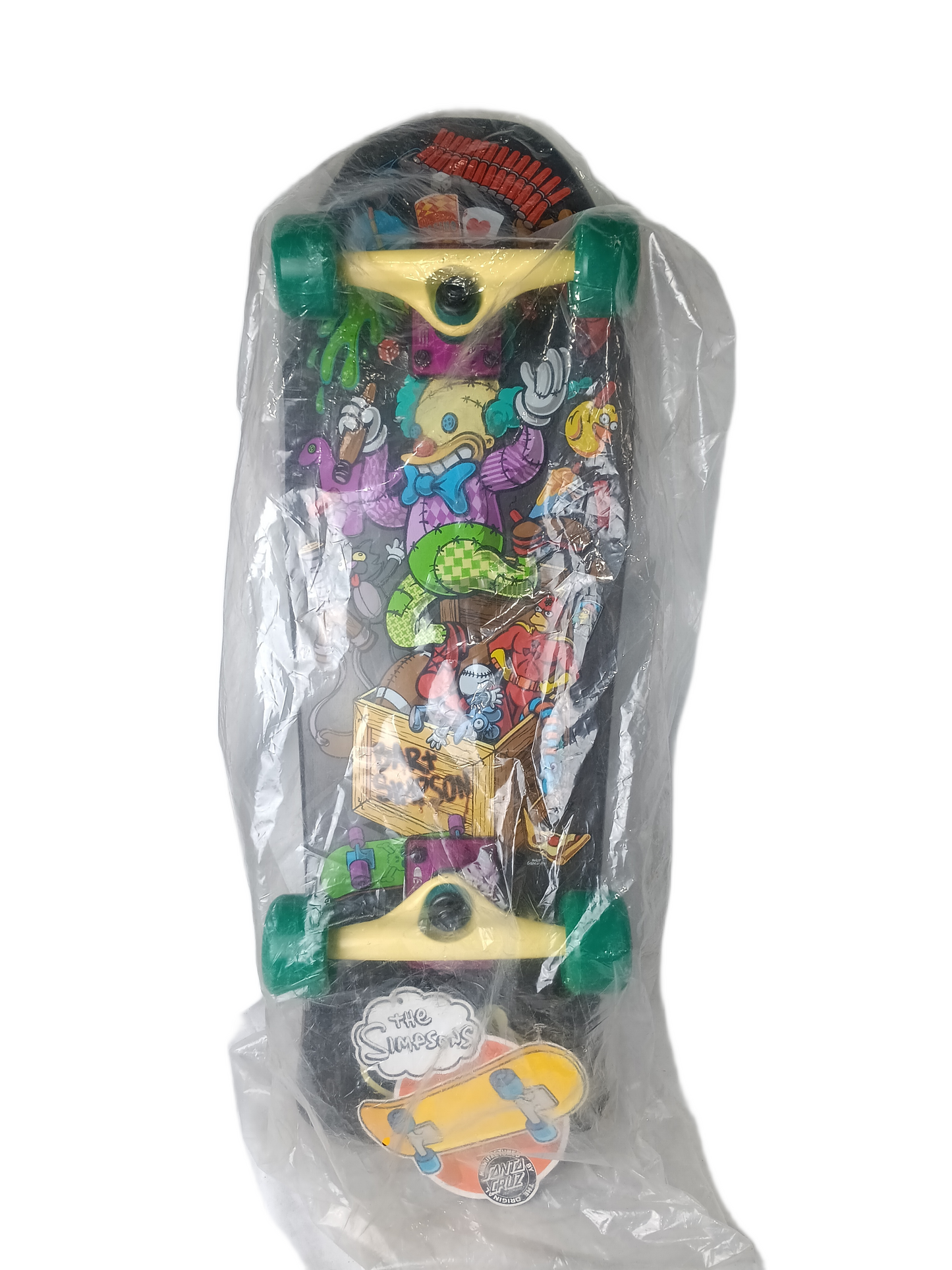Santa Cruz X The Simpsons Bart Simpson Jeff Grosso Toybox Black Woodgrain Multi Size 8.8" X 26 Vintage NOS Mini Cruzer Complete