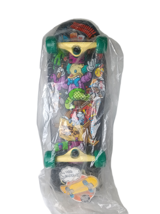 Santa Cruz X The Simpsons Bart Simpson Jeff Grosso Toybox Black Woodgrain Multi Size 8.8" X 26 Vintage NOS Mini Cruzer Complete