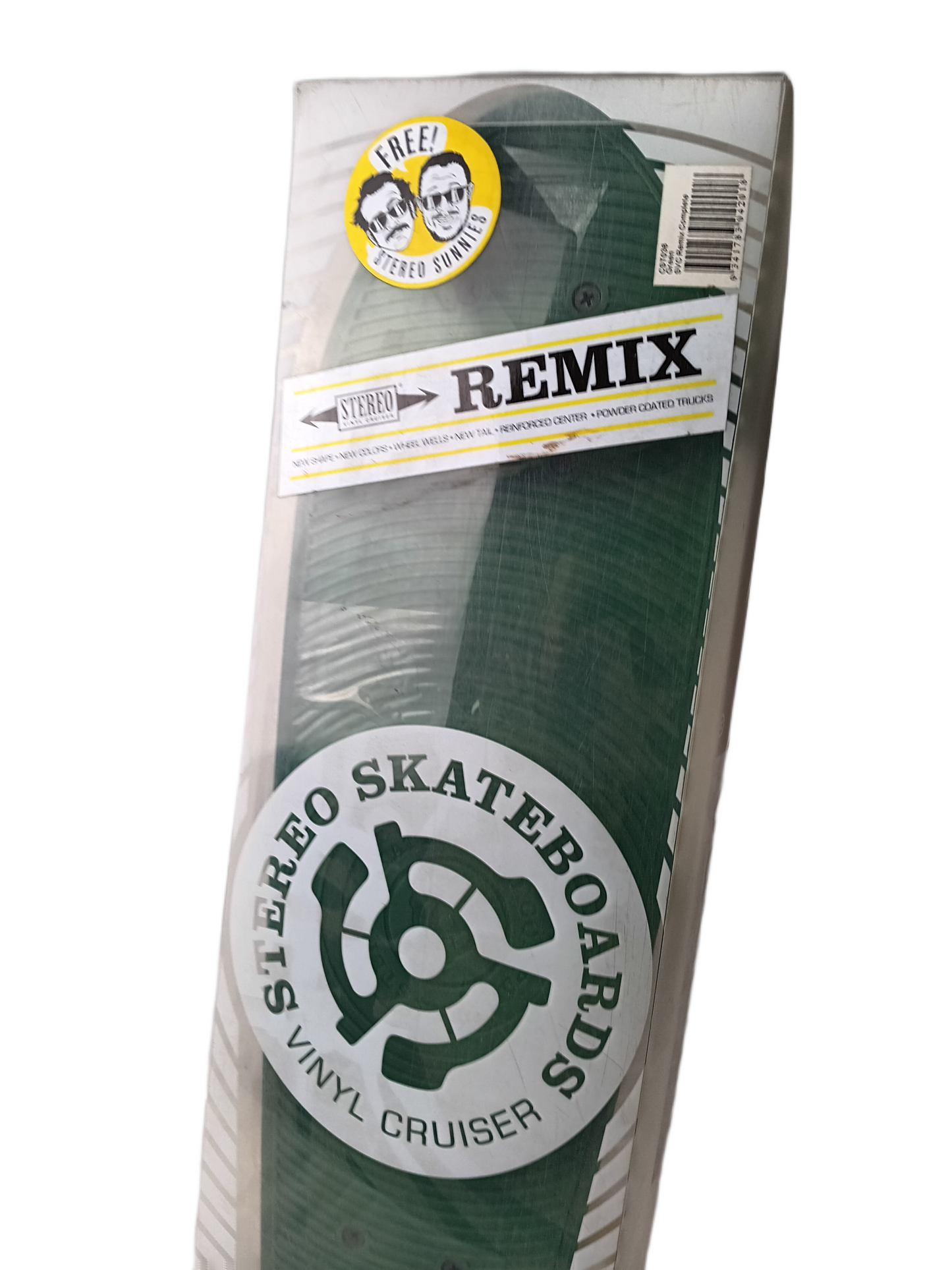 Stereo Skateboards Vinyl Cruiser Series Kelly Green Black White Vintage Vinyl Cruiser Complete In Original Case With Sunglasses & Sticker Pack