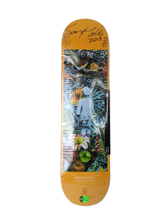 Girl Sean Malto Autographed Jungle Series Blue Orange Multi Size 7.75" Vintage NOS Deck