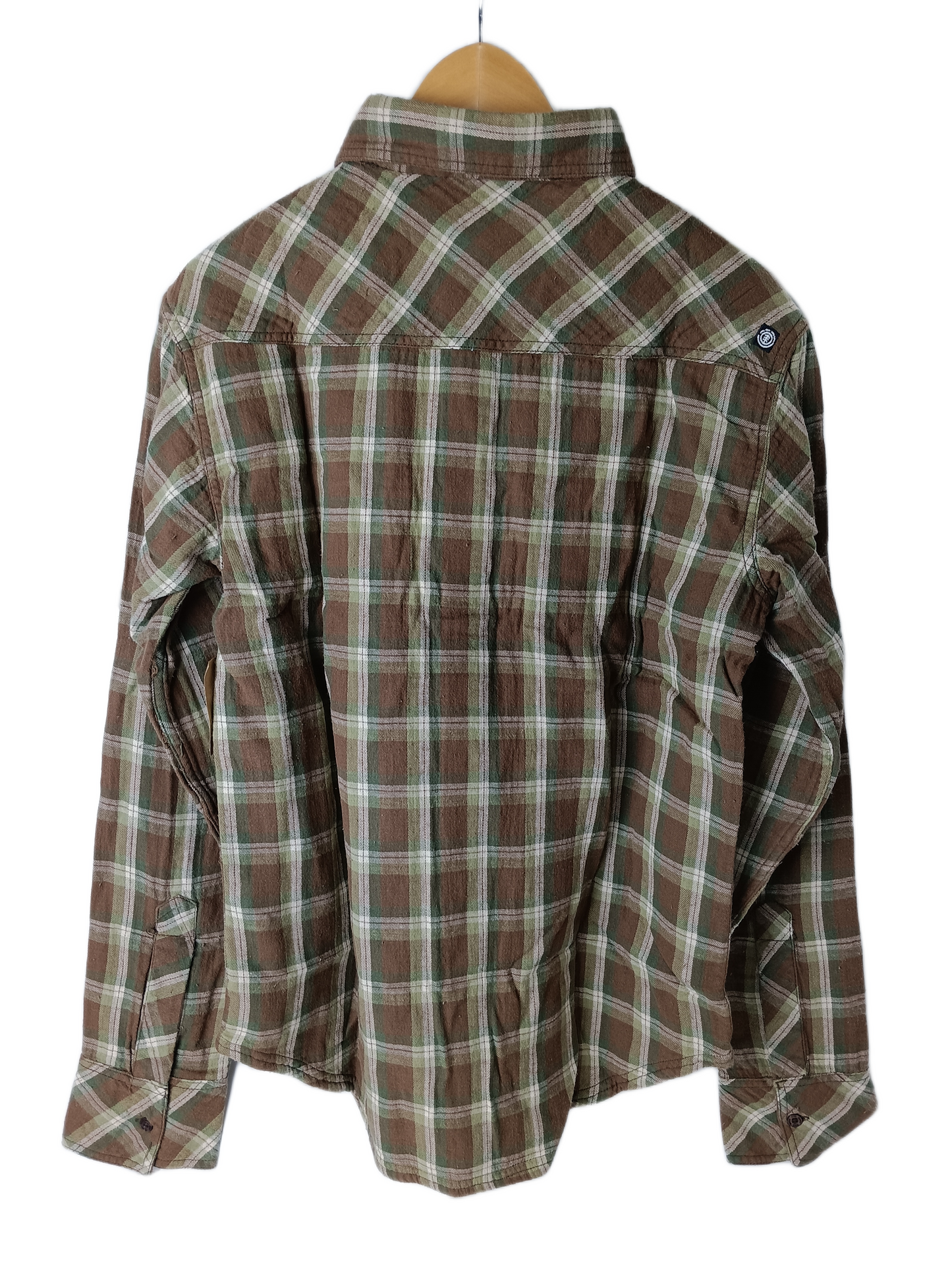 Element Chocolate Plaid Size M L/s Vintage Button Up Flannel Shirt
