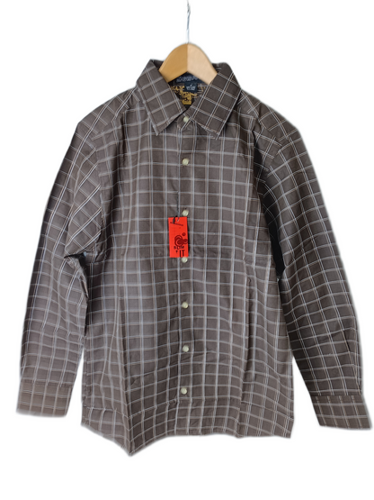 Ambiguous Apparel Cross Brown Plaid L/s Vintage Button Up Flannel