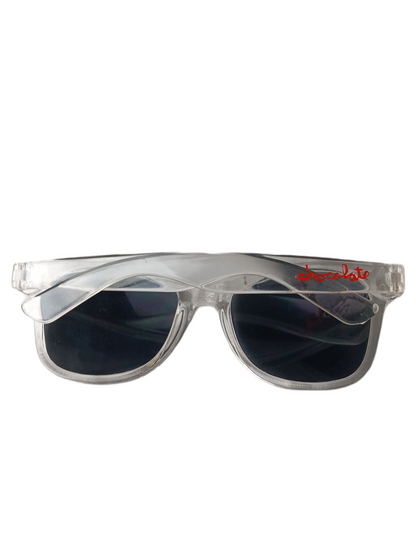 Chocolate Shades Transparent Red Chocolate Logo Vintage Sunglasses