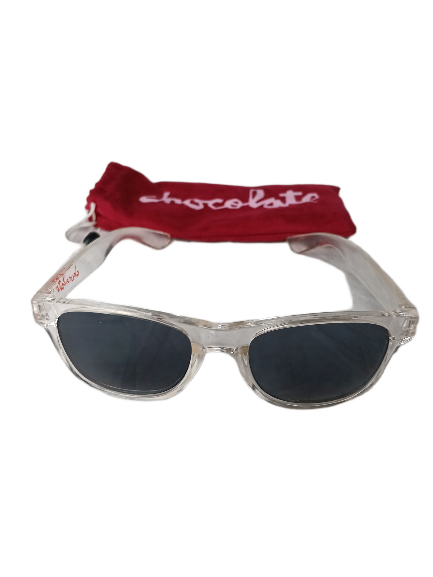 Chocolate Shades Transparent Red Chocolate Logo Vintage Sunglasses
