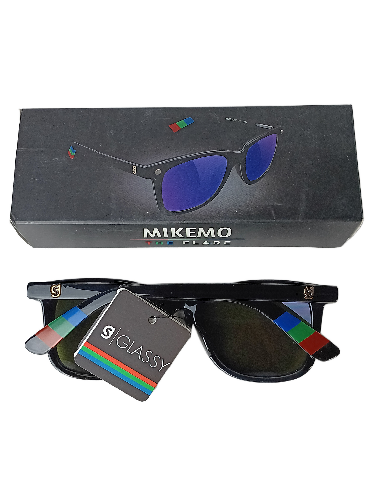 Glassy Mike Mo Capaldi Signature The Flare Black Red Green Blue Vintage Sunglasses