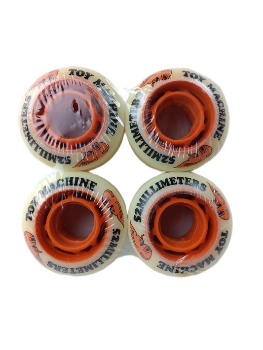 Toy Machine Cyclops Natural Orange Black Size 52MM Vintage NOS Cored Wheels