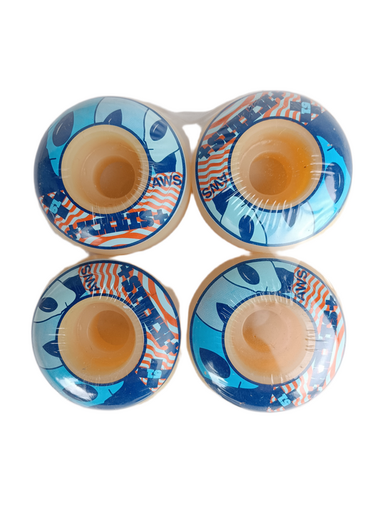 Alien Workshop Josh Kalis Triple Alien Heads Blue Orange Teal Size 51MM Vintage NOS Wheels
